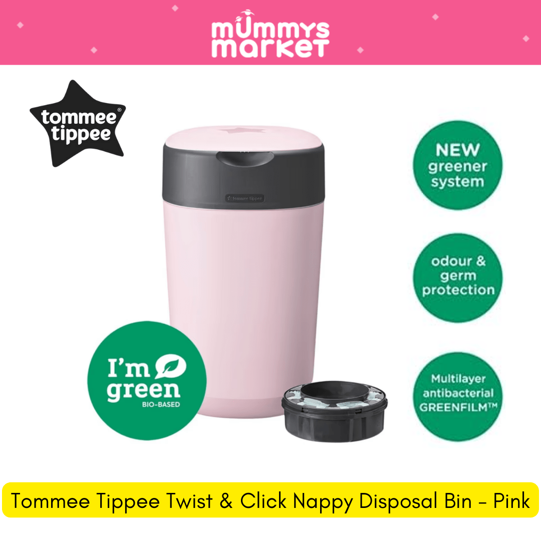 Tommee Tippee Twist & Click Nappy Disposal Bin - Pink